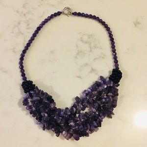 REAL black spinel/amethyst necklace.
